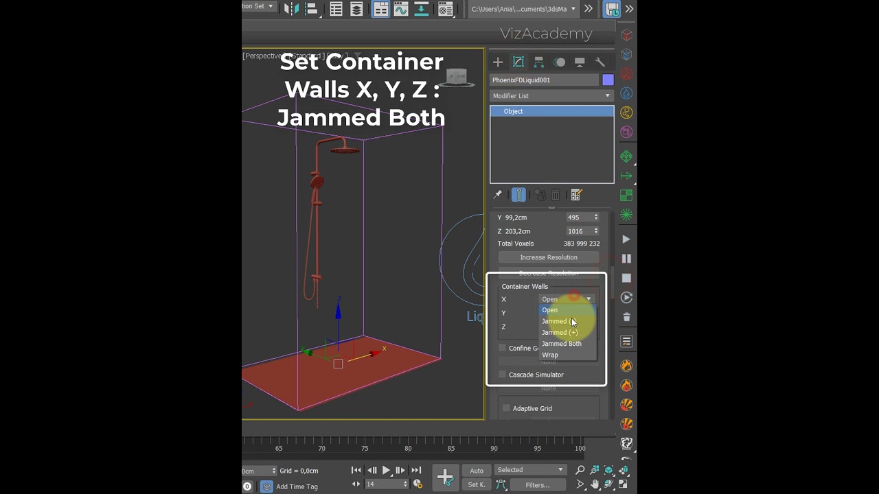 Create and simulate shower water in 3ds Max using Phoenix FD #tutorial #3dsmax #3d