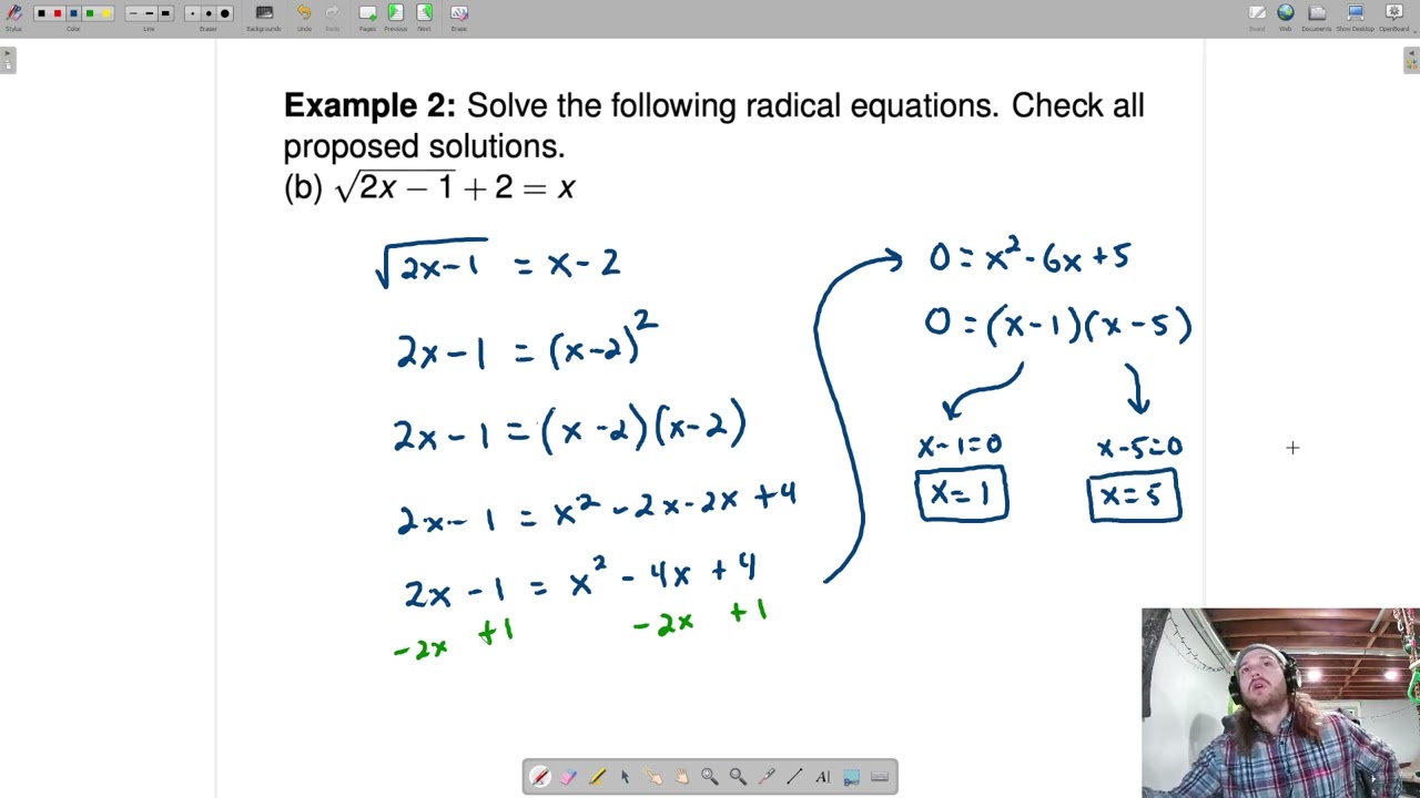 Algebra 2: 5-5 Day 2: Solving Radical Equations