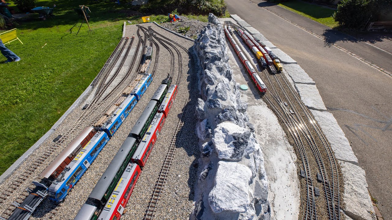 Zugfahrt und Baubericht 2021 - 3. Outdoor Etappe unserer LGB Gartenbahn (RhB, FO, MGB, DFB)
