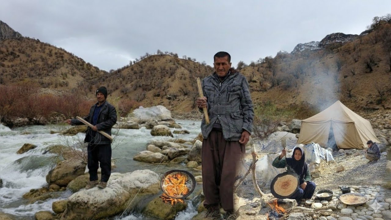 🎣 Fishing in the Wild River of Khersan | A Nomadic Family's Breathtaking Effort to Survive