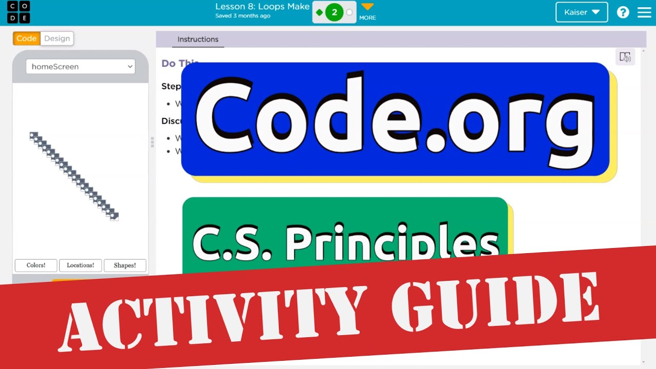 Урок 8 Code.org: Создание циклов | Руководство по созданию экрана блокировки | Учебное пособие с ...