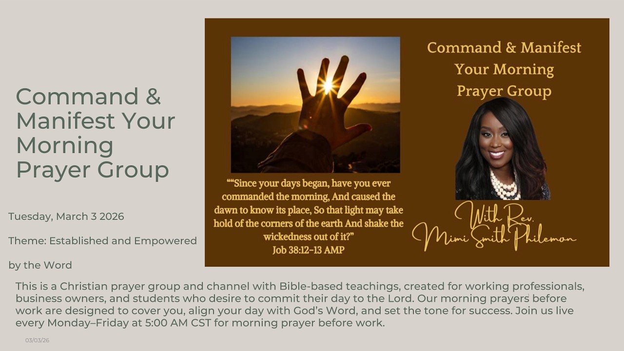 03-03-26 Start Your Month Strong - Mimi Smith Philemon (Established and Empowered by the Word)