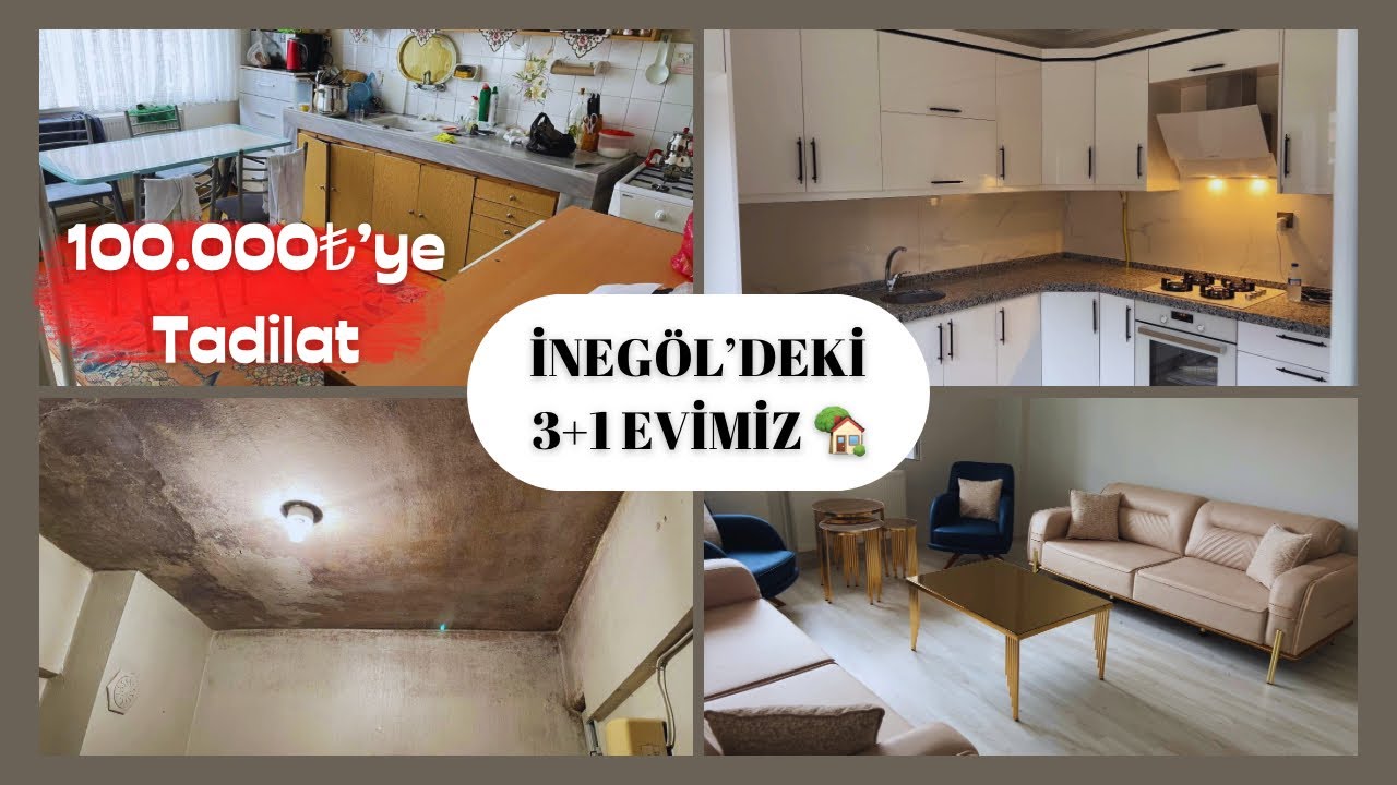İnegöl’deki 3+1 Evimiz 🏡 100.000₺ Tadilat ile 0 Daire Yaptık 🔨