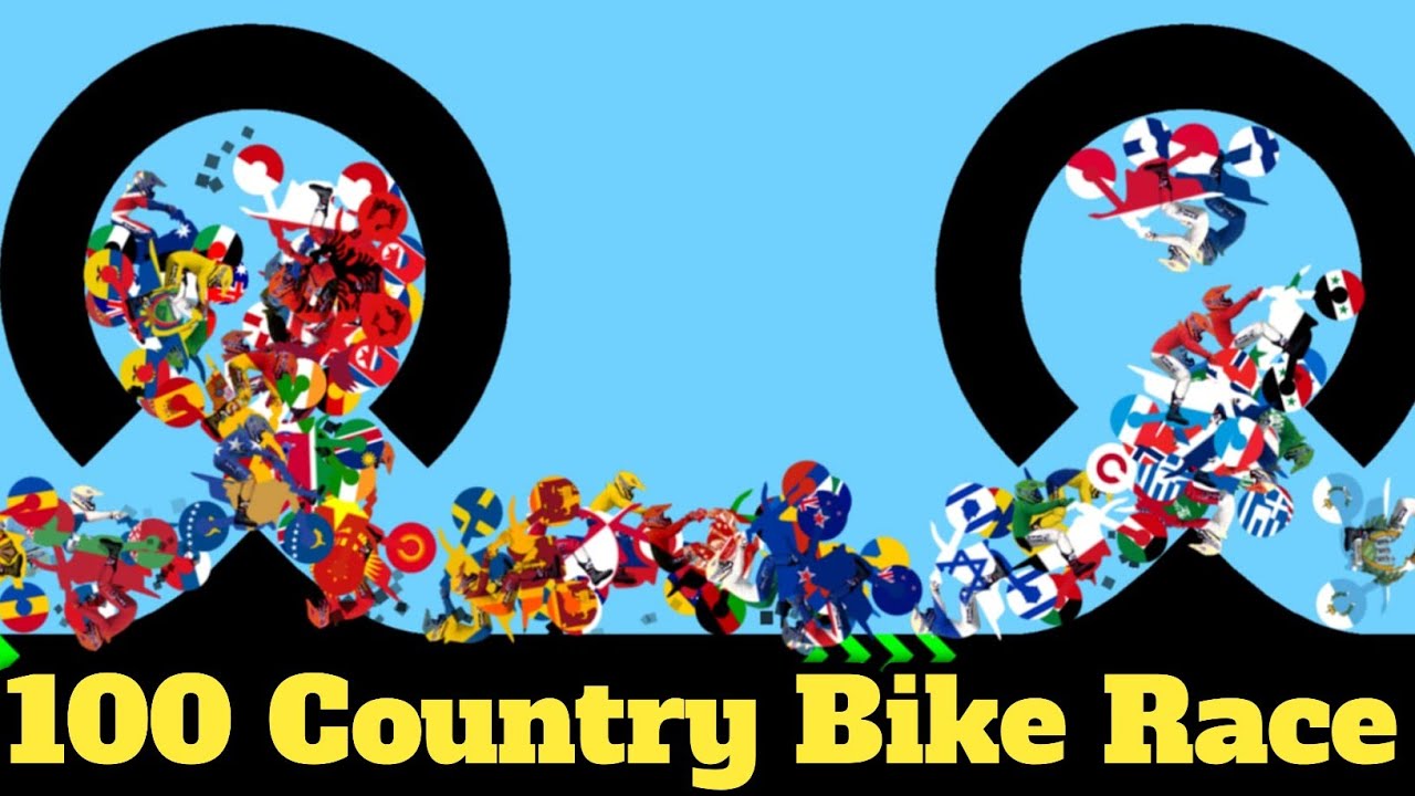 100 Country Dirt Bike Race Tournament in Algodoo - Motocross Bike Racing | Bike Racing Legends