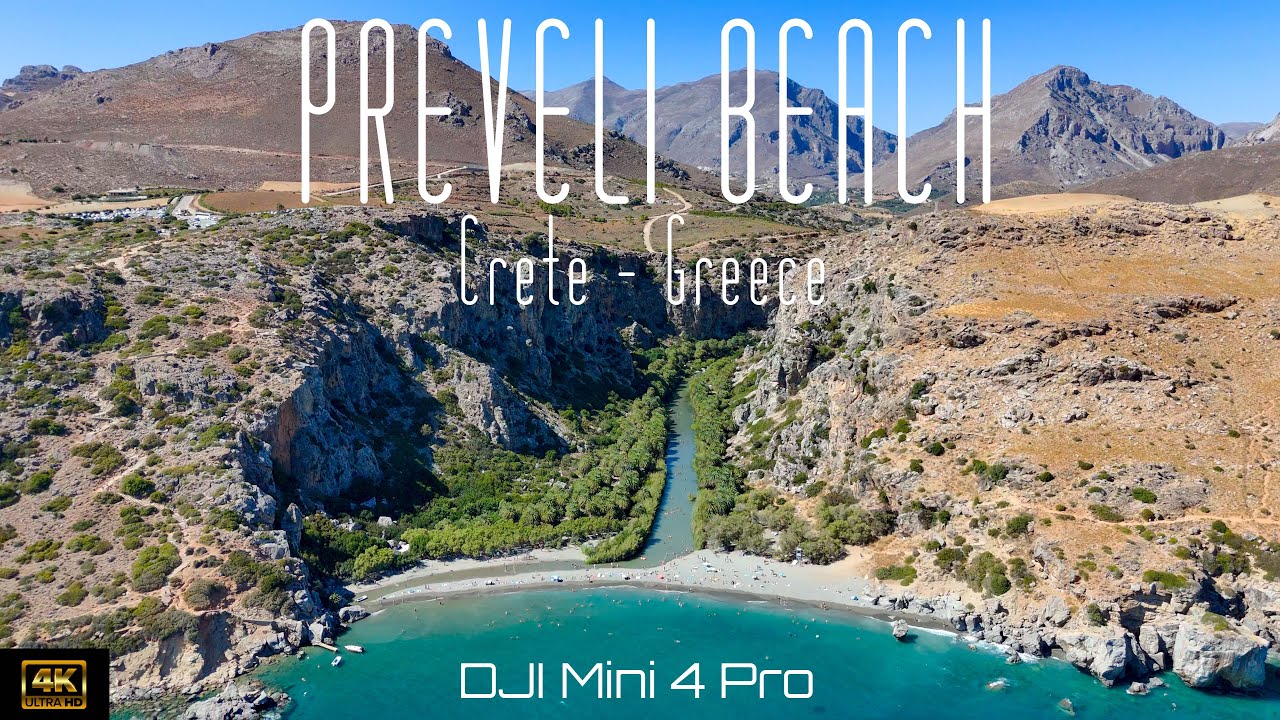 🇬🇷 Preveli Beach, Crete, Greece. | DJI Mini 4 Pro 4K drone video.