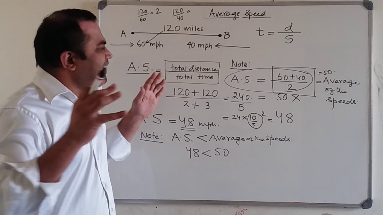 how to find average speed if distance travelled is same