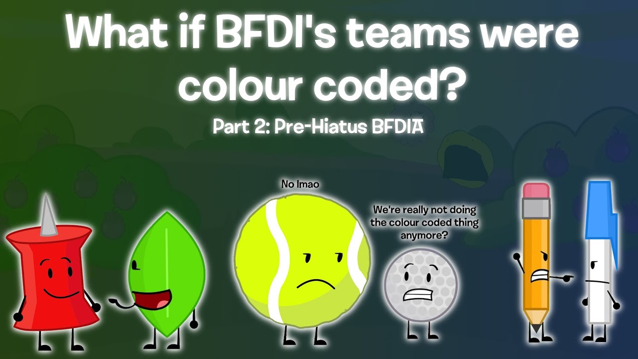 What if BFDI's teams were colour coded? [Part 2: Pre-Hiatus BFDIA]