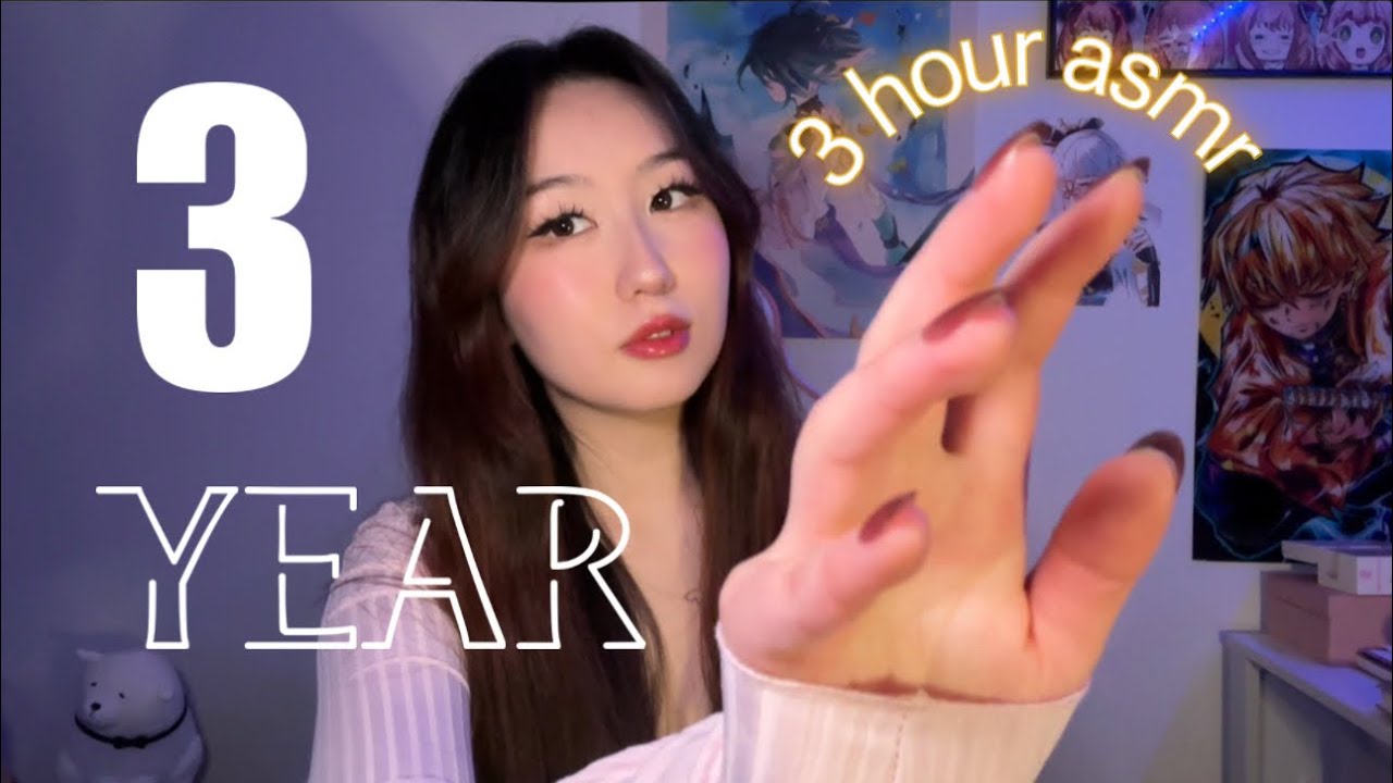 3 HOUR ASMR 😴💤 my subs FAV TRIGGERS for 3 YEAR ANNIVERSARY SPECIAL 🎂🥳
