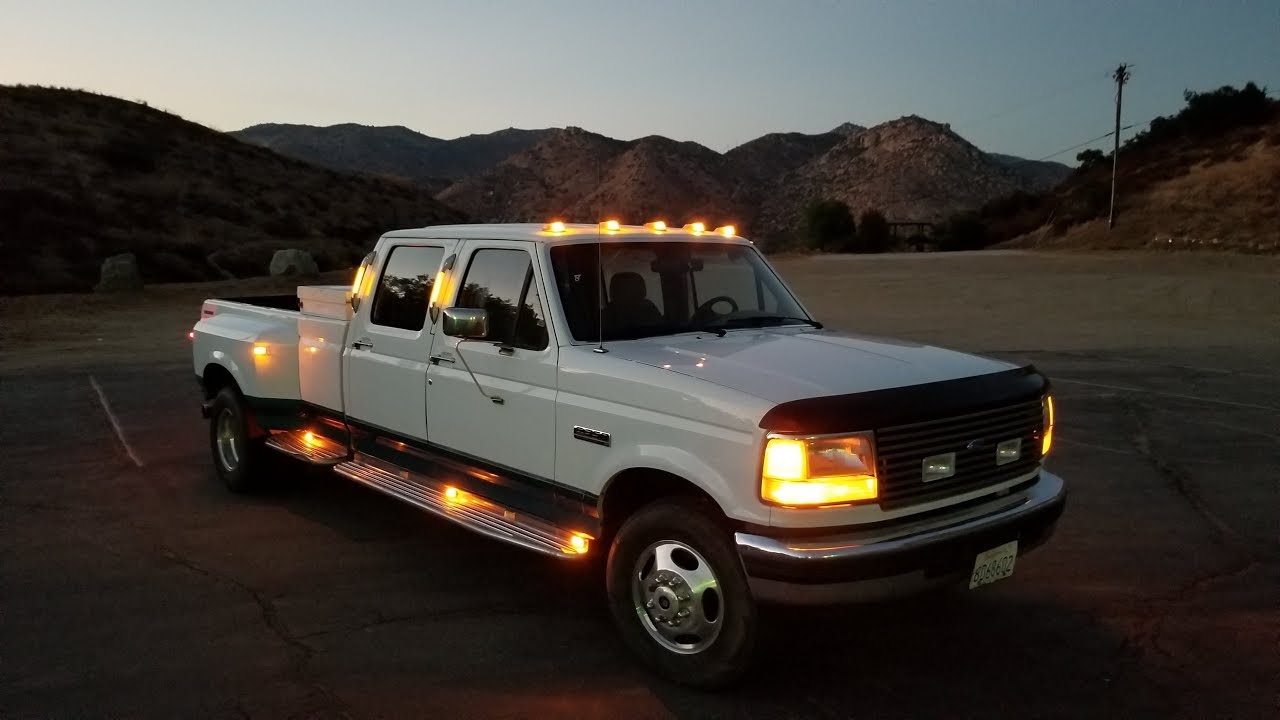 7.3 IDI Turbo Sound, Rev, Acceleration - 1994 Ford F350 Crew Cab Dually Longbed Roll a Long Package