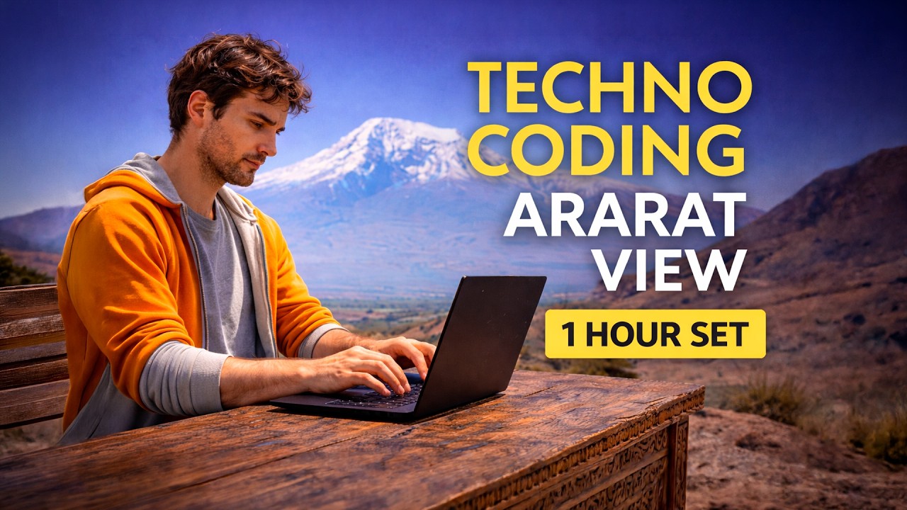 TECHNO Coding with a View of Mount Ararat | 1 Hour Techno & Trance Focus Mix
