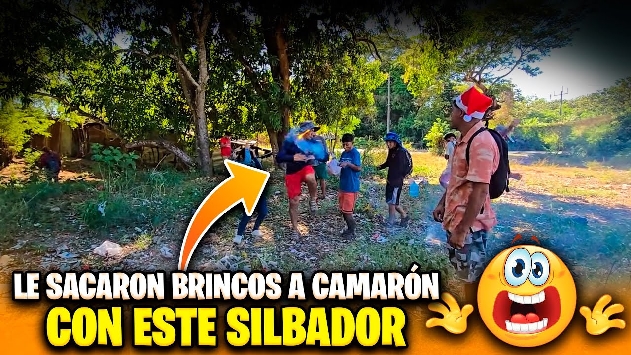 Camarón casi termina quemado con este silbador que se le trabo en el cuello