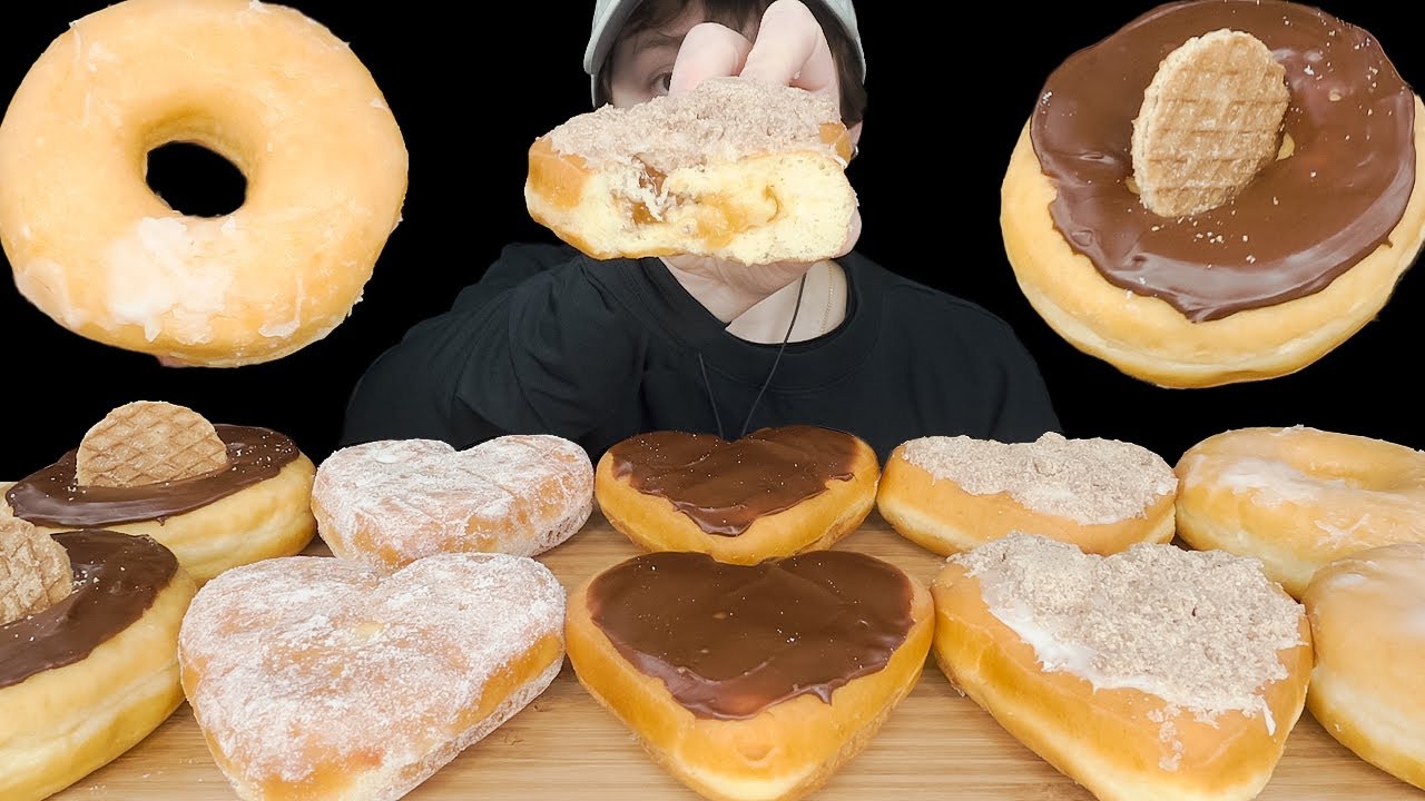 ASMR Dunkin Donuts Mukbang *Boston Cream, Caramel Stroopwafel, Apple Crumb, Jelly, Glazed