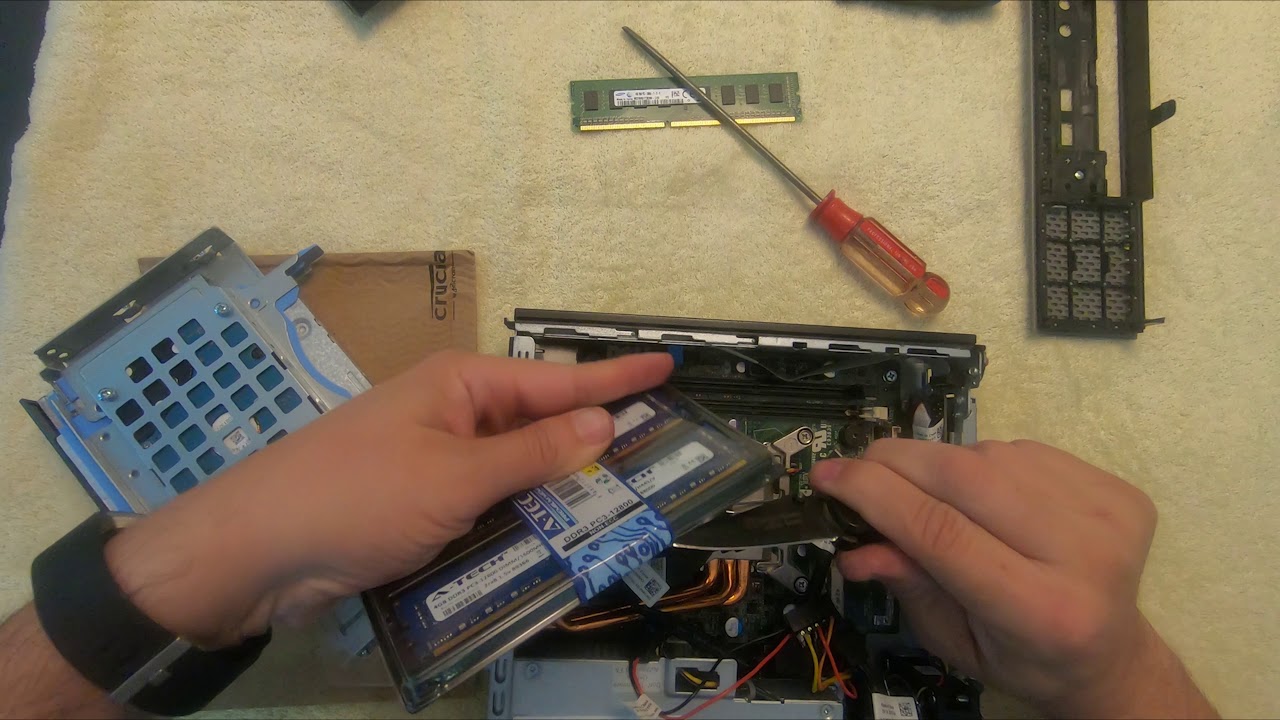 Installing Memory and SSD Hard drive onto a Dell Optiplex 7010 Ultra Small Form Factor Desktop