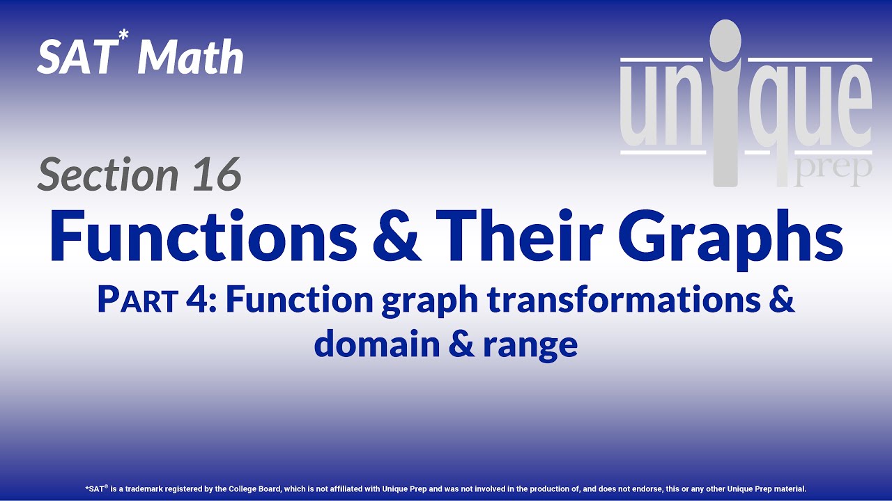 SAT Math 16: Functions & Their Graphs Part 4 (Function graph transformations & domain/range)