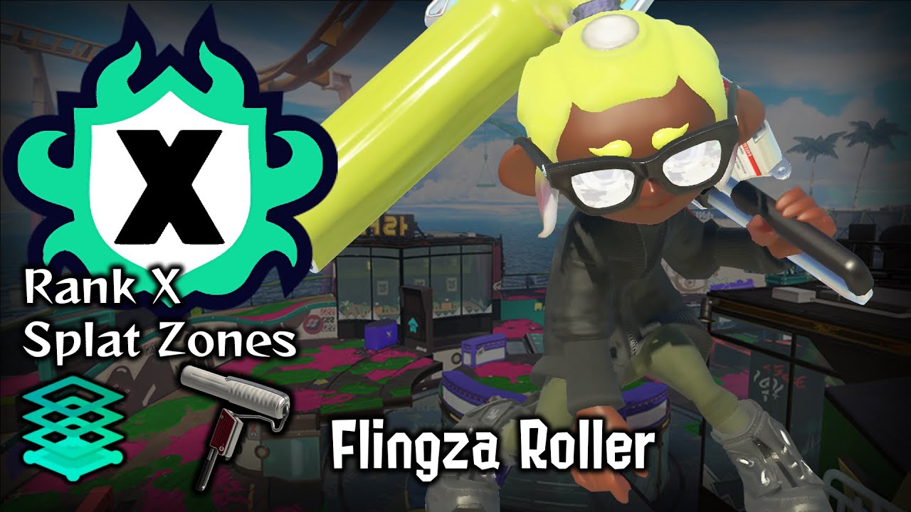 Flingza Roller in Rank X Splat Zones - ヴァリアブルローラー ガチエリア Xマッチ【 スプラトゥーン3】