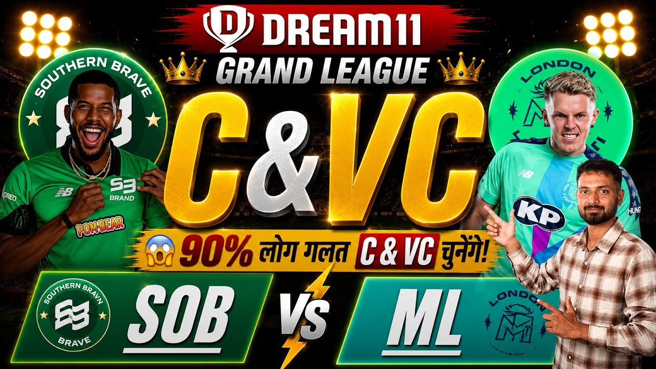 SOB vs ML Dream11 Prediction | SOB vs MIL | The Hundred Men | sob vs ml today match