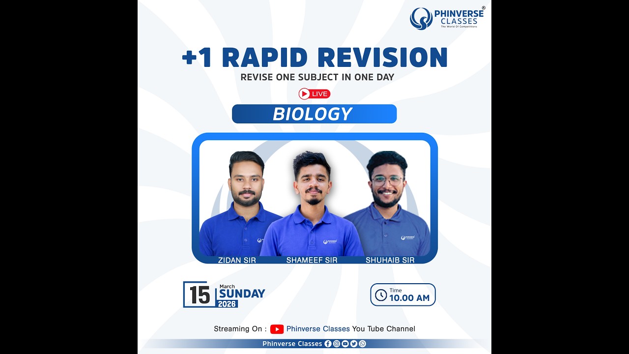 PLUS ONE | RAPID REVISION  | BIOLOGY | SHUHAIB SIR, SHAMEEF SIR, ZIDAN SIR