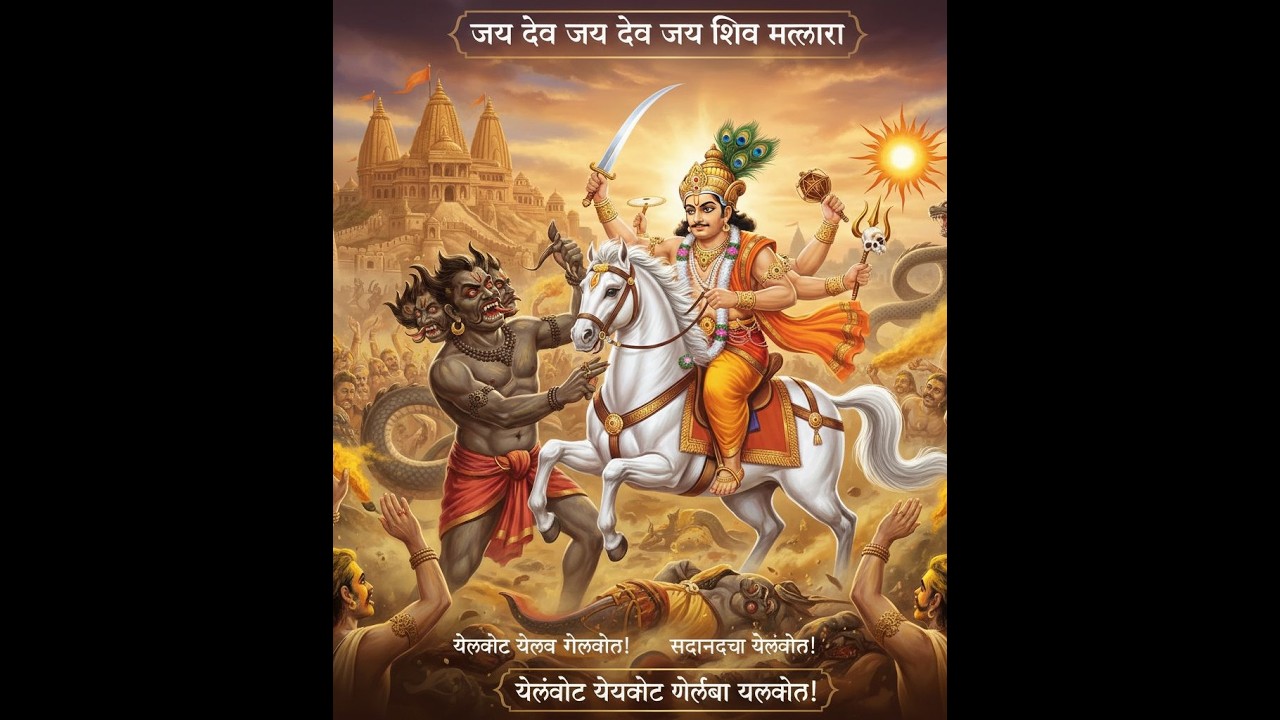 श्री खंडोबाची आरती ! with lyrics !! #Jejuri #YelkotYelkot #MarathiDevotional #LordKhandoba #Kuldevta