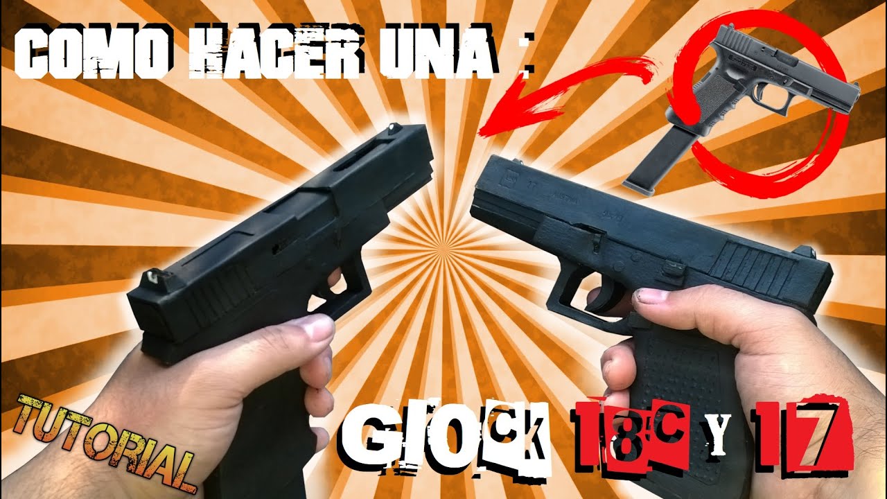 Como hacer una Glock 18C + Otras Variantes (DIY) Armas de Cartón - AFG