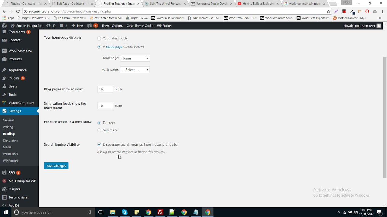 Wordpress Discourage search engines from indexing this site