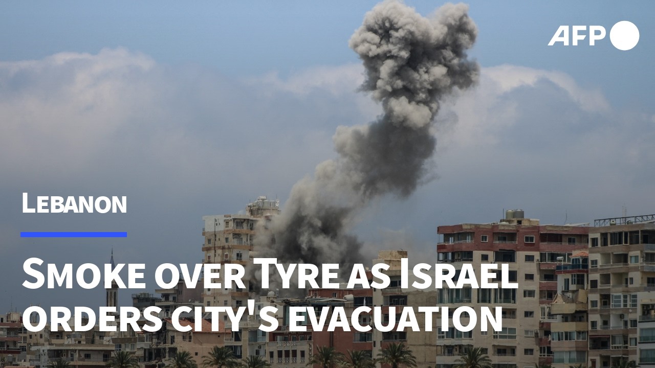 Smoke rises over Lebanon's Tyre after Israeli evacuation order for entire city | AFP