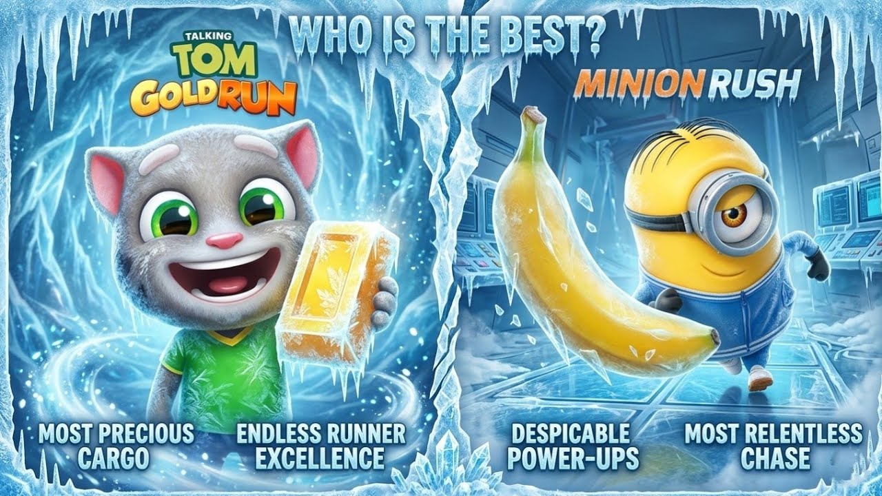 Talking Tom Gold Run Vs a minion Rush Who is the best 