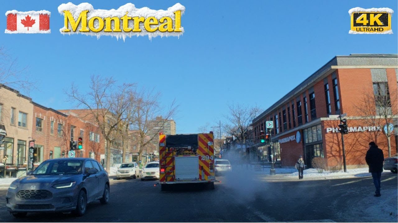 [4K] Sunny but Extreme Cold (-25°C) | Driving Through Monkland Ave in NDG ☀️ #driving #montreal
