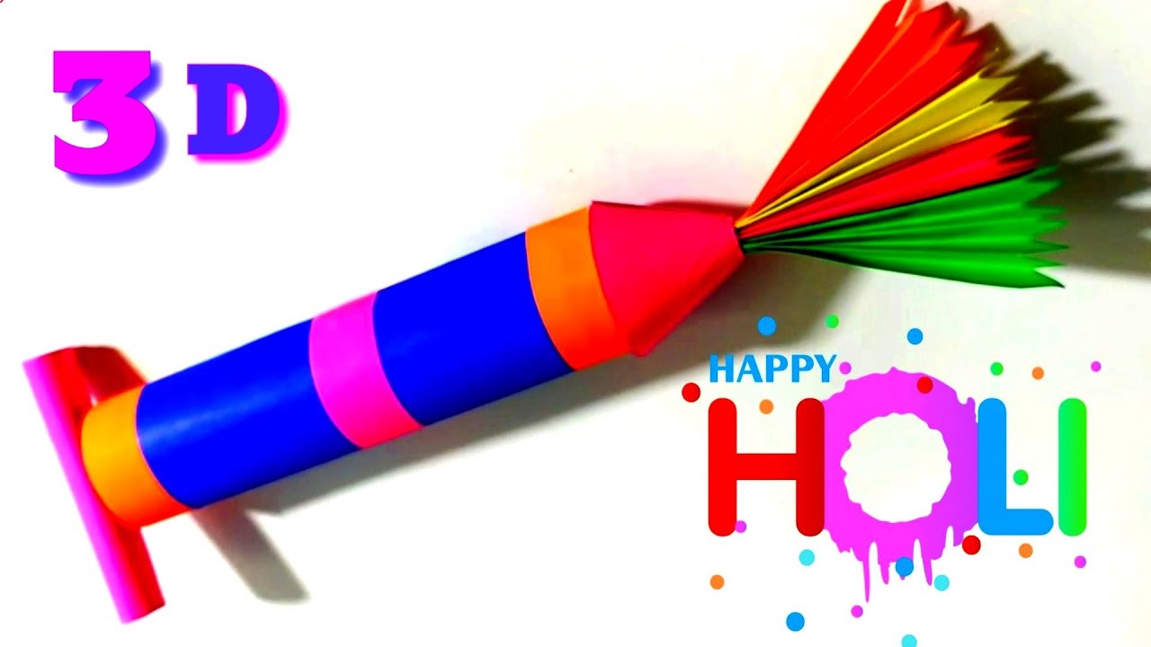 3D paper pichkari | 100% working Paper pichkari