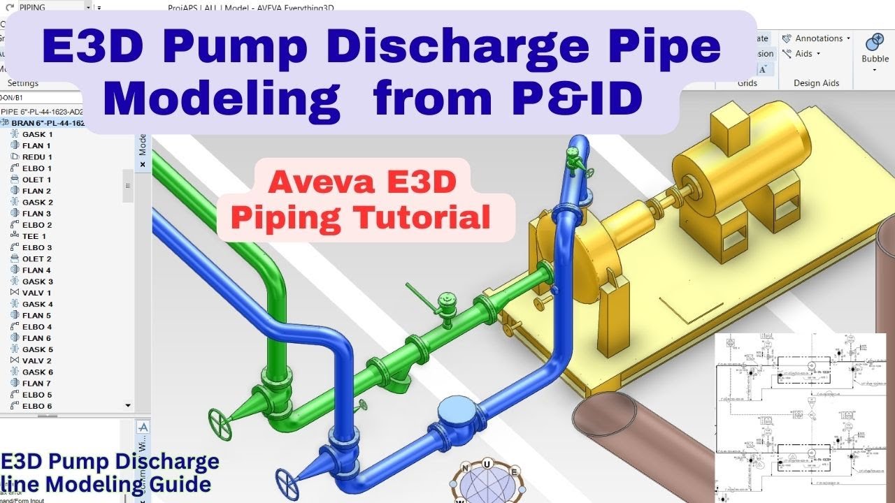 Моделирование линии нагнетания насоса AVEVA E3D из P&ID Часть 2