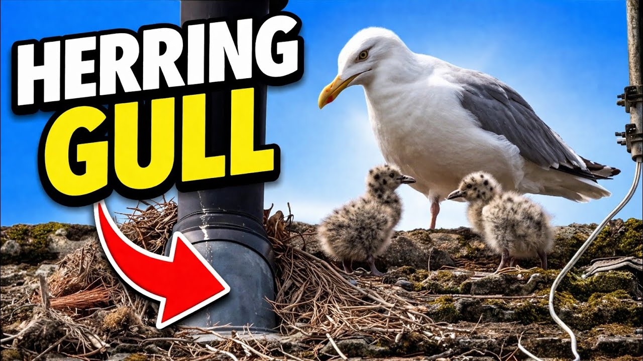 Herring Gull Chicks Exploring the Roof | UK Seabirds Short