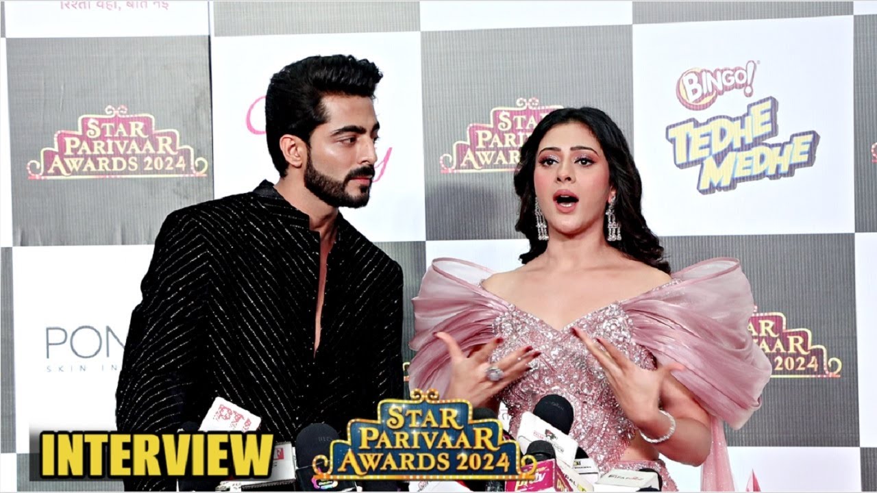 Jhanak Tv Serial Lead Jodi Hiba Nawab And Krushal Ahuja Interview At Star Parivaar Awards 2024
