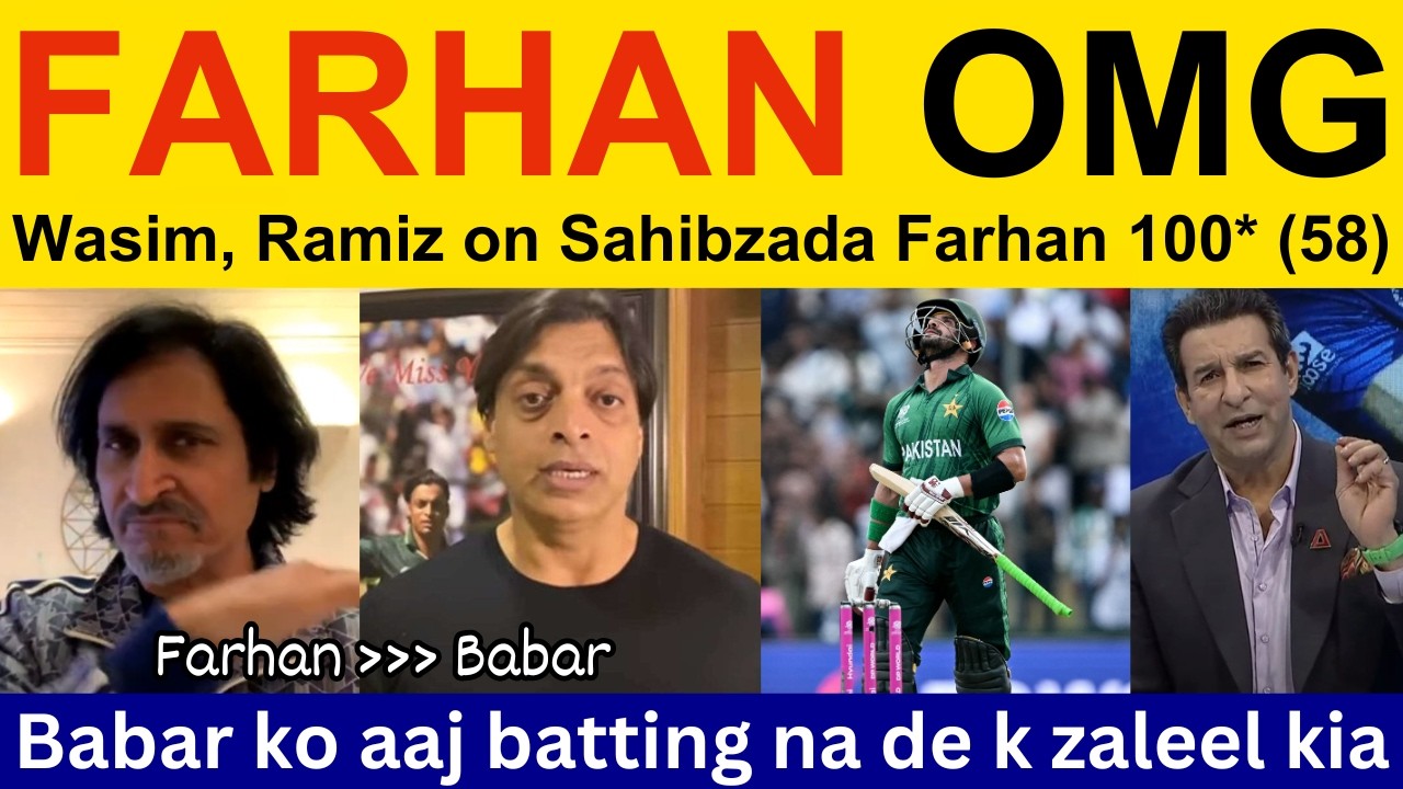Wasim Akram latest on Sahibzada Farhan 100 batting today | Ramiz Speaks, Shoaib Akhtar on PAK vs NAM