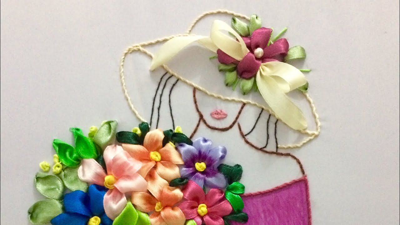 Ribbon Embroidery: Lady in the Garden by Bravo&rsquo;s Ribbonry Designs
