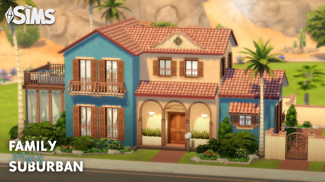 Family Oasis Suburban 🌴 || Island Living & My Wedding Stories only ||  The Sims 4: Speed Build