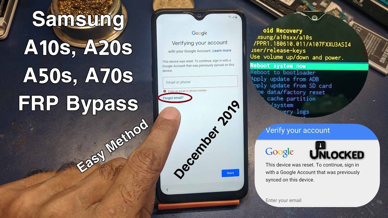 Samsung A10s FRP Bypass Latest Binnary U3ASi4 Dec 2019