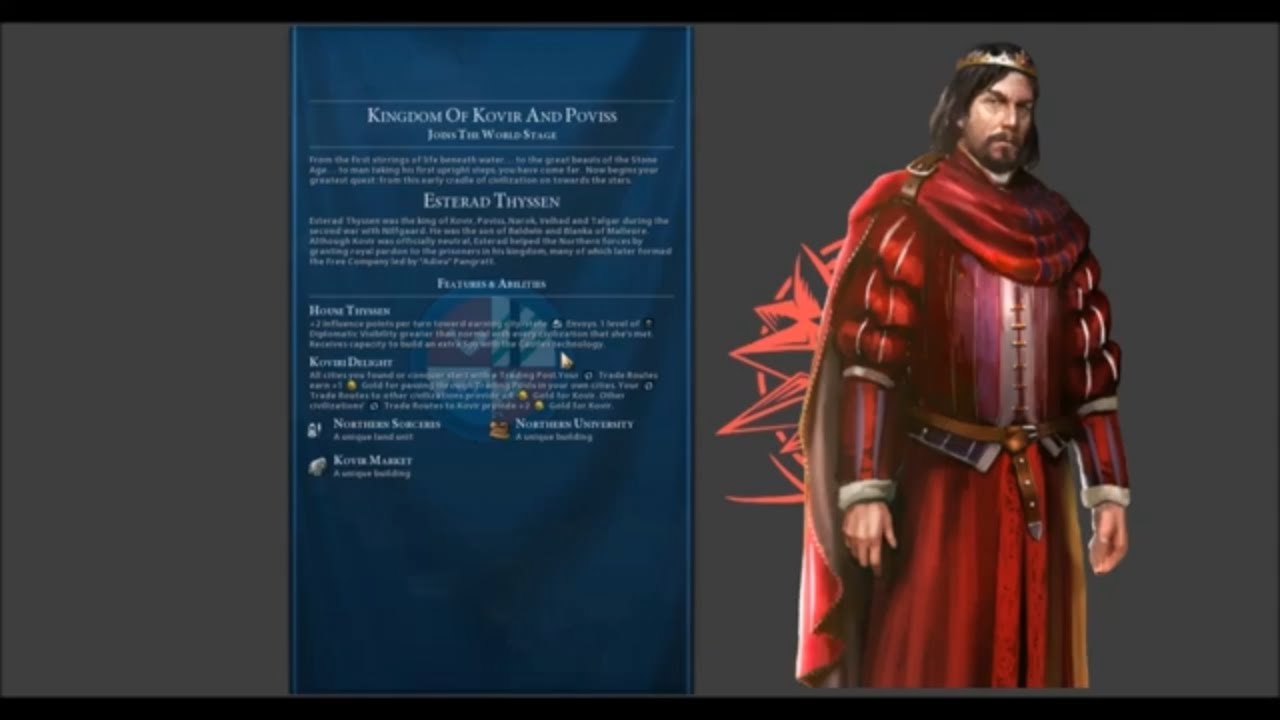 Sid Meier's Civilization VI, Esterad Thyssen of Kovir and Poviss (Witcher Mod)