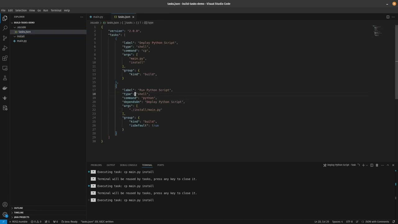 Automate your workflow with VSCode Build Tasks - Python, ROS2, and C++