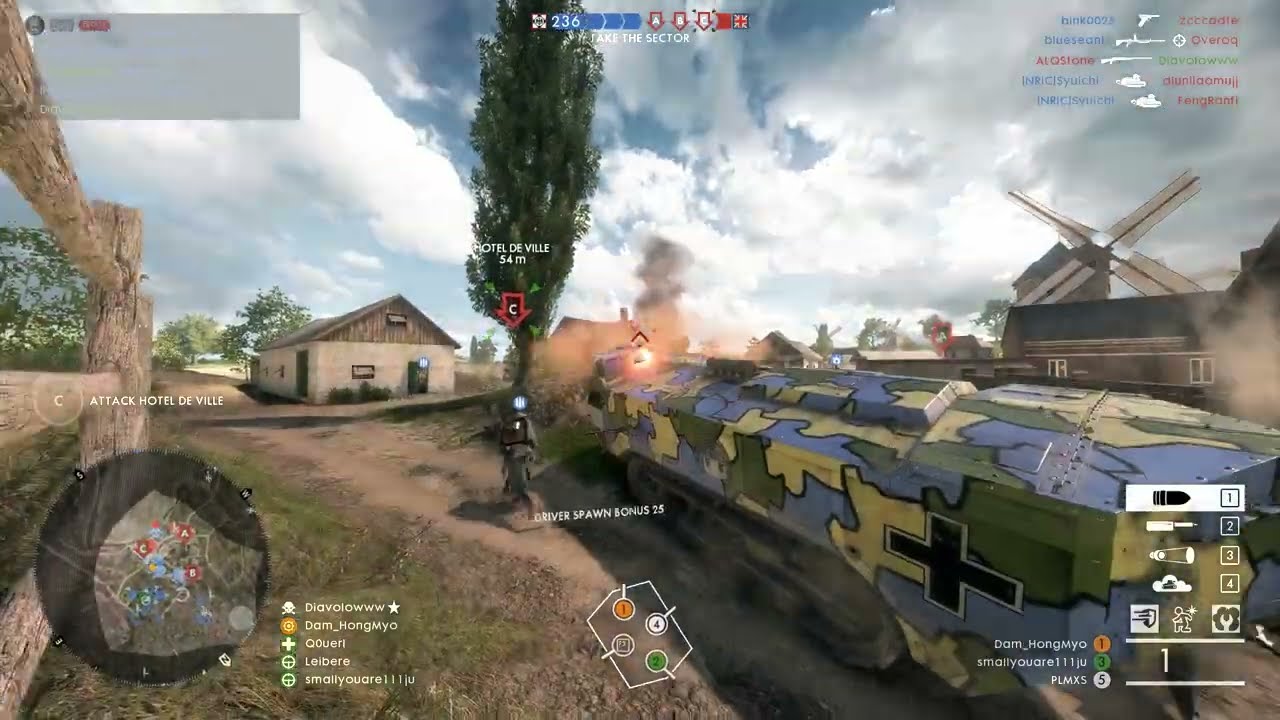 Battlefield 1 . St. Quentin Scar Operation Assault Tank Gameplay