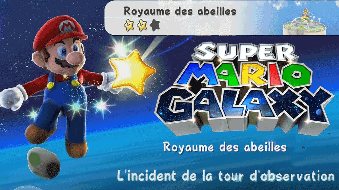 Super Mario Galaxy :L'étoile 2:Niveau Royaume des abeilles : L’incident de la tour d’observation-HD