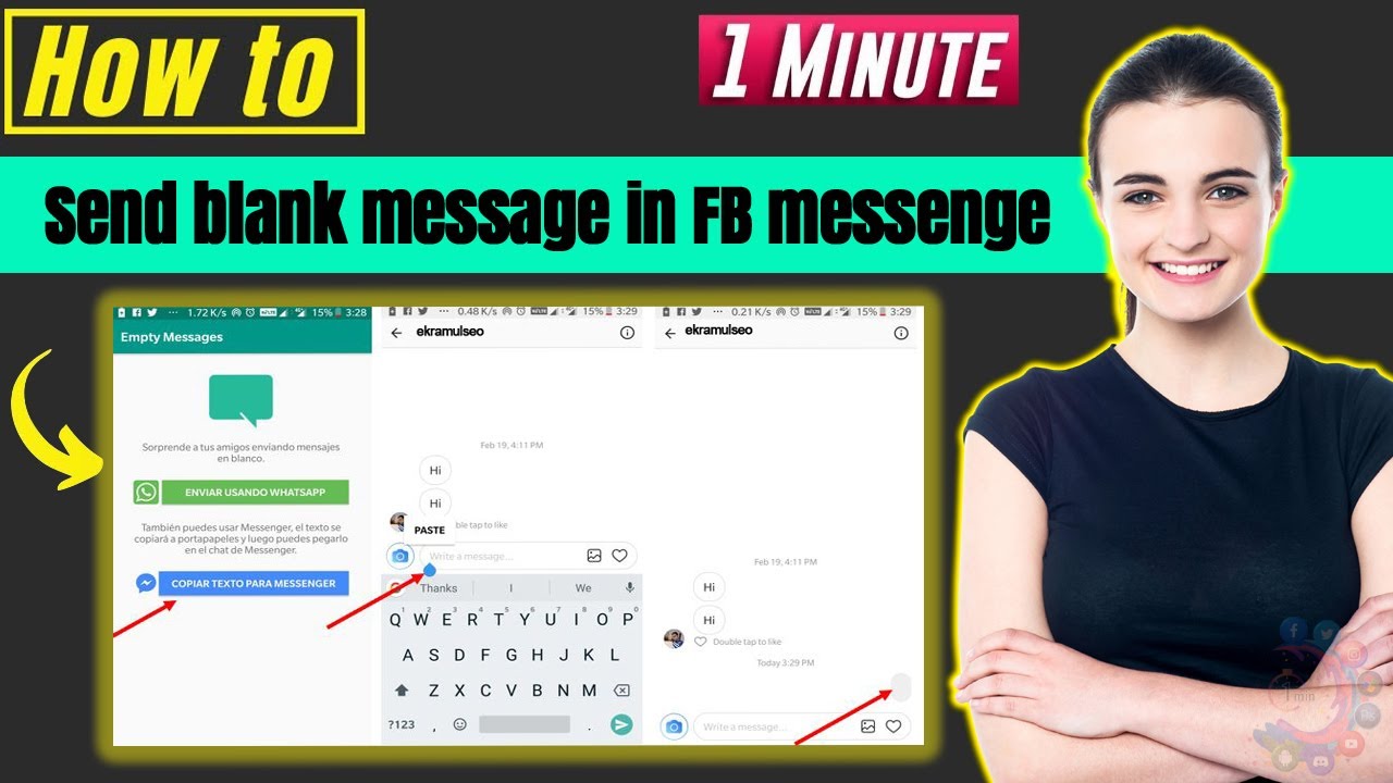 How to send blank message in FB messenger