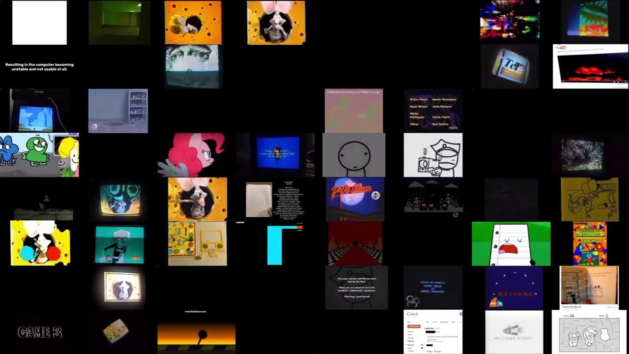64 creepypasta videos upcoming jumpscares at once.