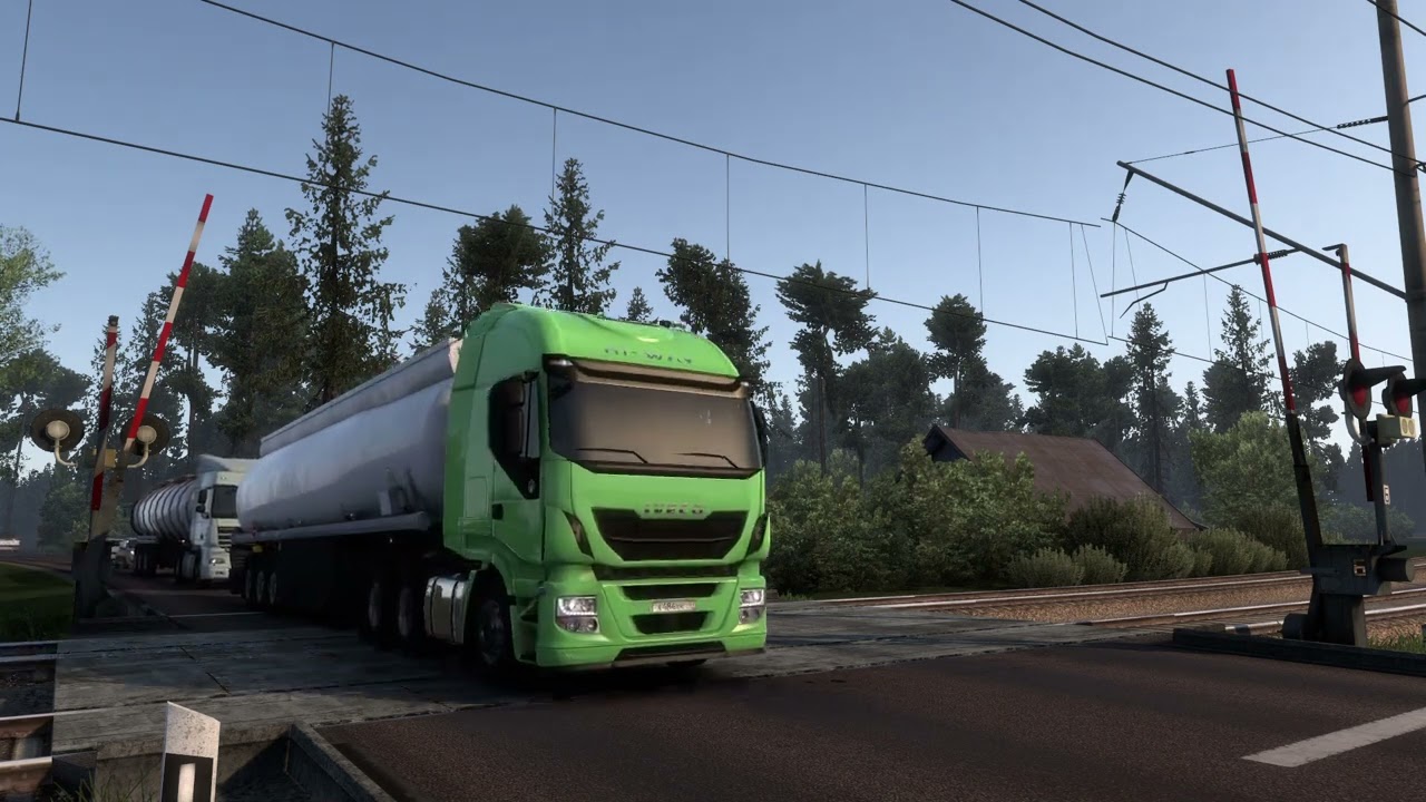 Euro Truck Simulator 2 train crossing