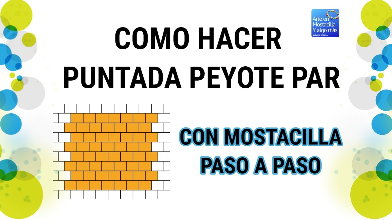 TECNICA PEYOTE PAR MOSTACILLAS/COMO HACER PUNTADA PEYOTE PAR CON MOSTACILLAS/SEED BEADS.