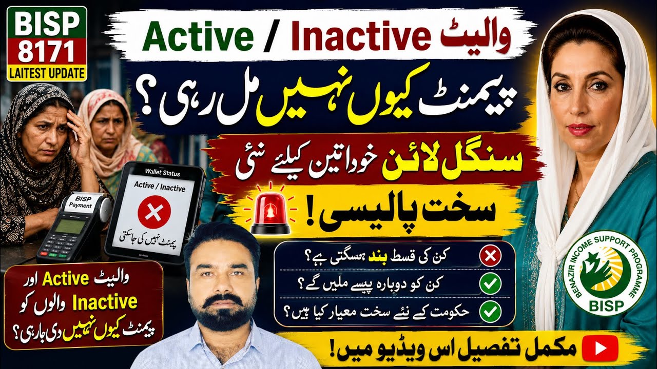 8171 Wallet Active & Inactive Payment Problem | سنگل لائن خواتین کیلئے نئی پالیسی کن کی قسط بند ہوگی