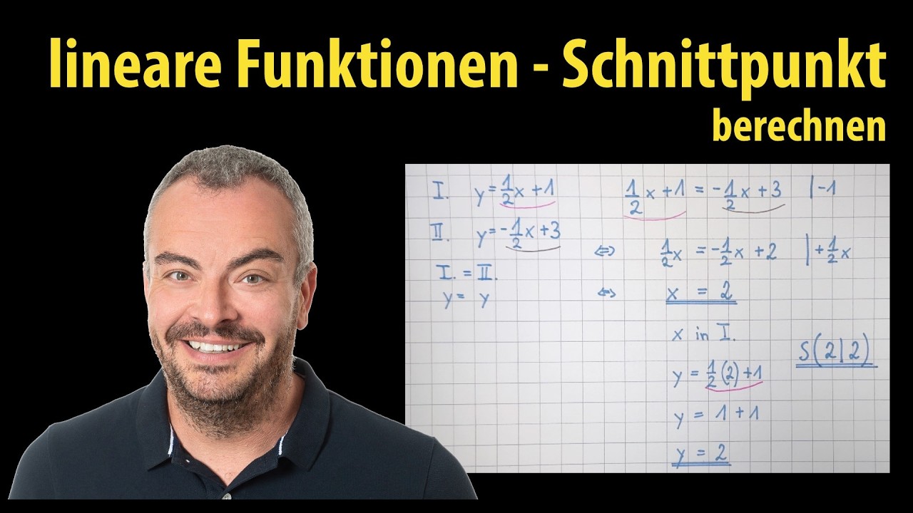 lineare Funktion - Schnittpunkt von zwei Funktionen (Geraden) berechnen