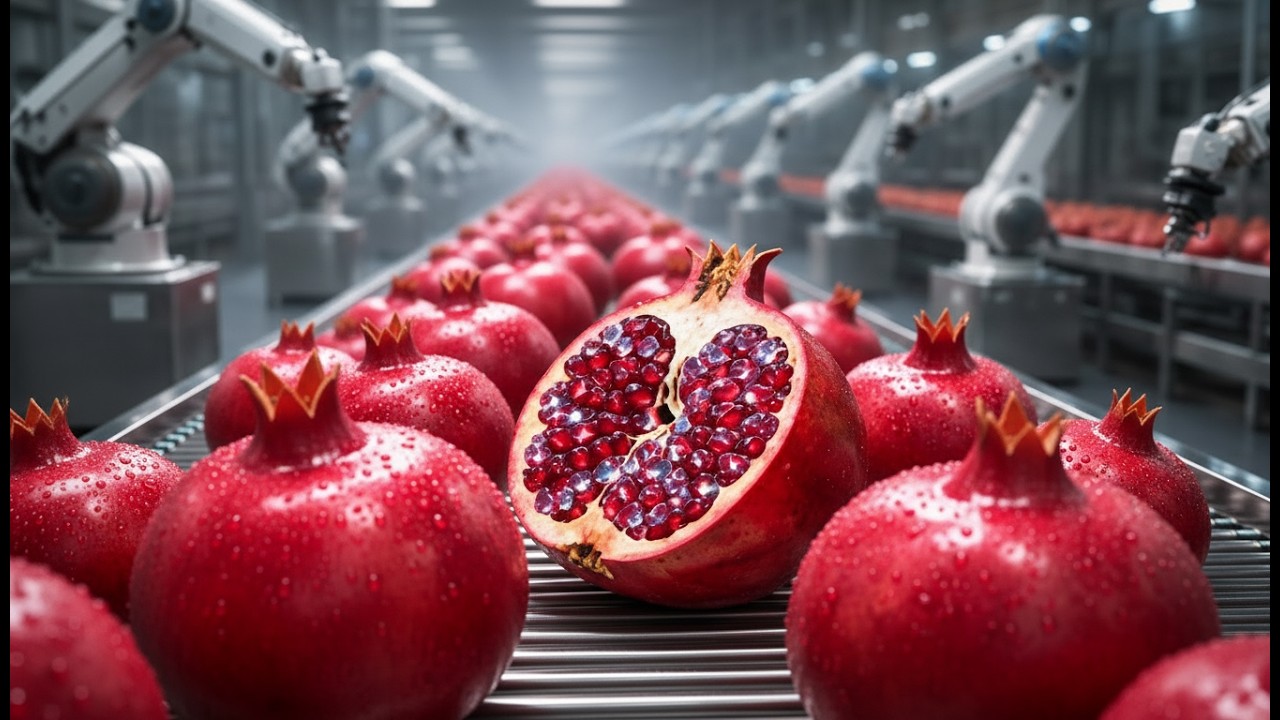 Inside a Next-Gen Pomegranate Juice Factory: From Raw Fruit to Bottled Juice (Full Process)
