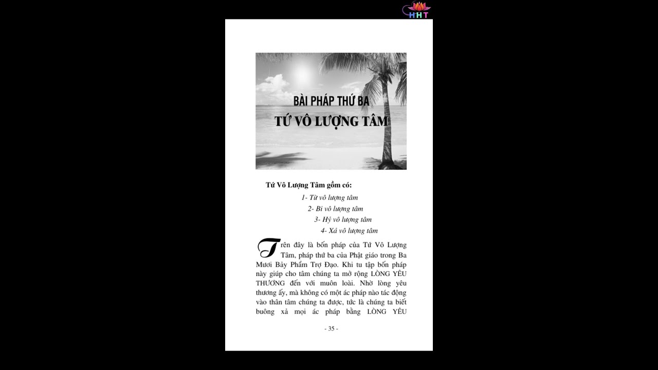 BÀI PHÁP THỨ BA: TỨ VÔ LƯỢNG TÂM