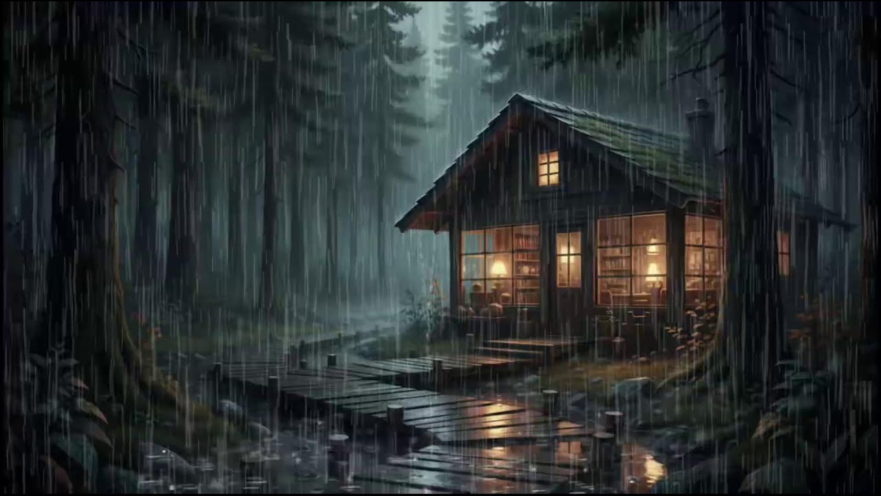 Rain Washed Woodland Cabin 🌧 | Gentle Rain Sounds for Deep Sleep, Stress Relief, and Quiet Rain