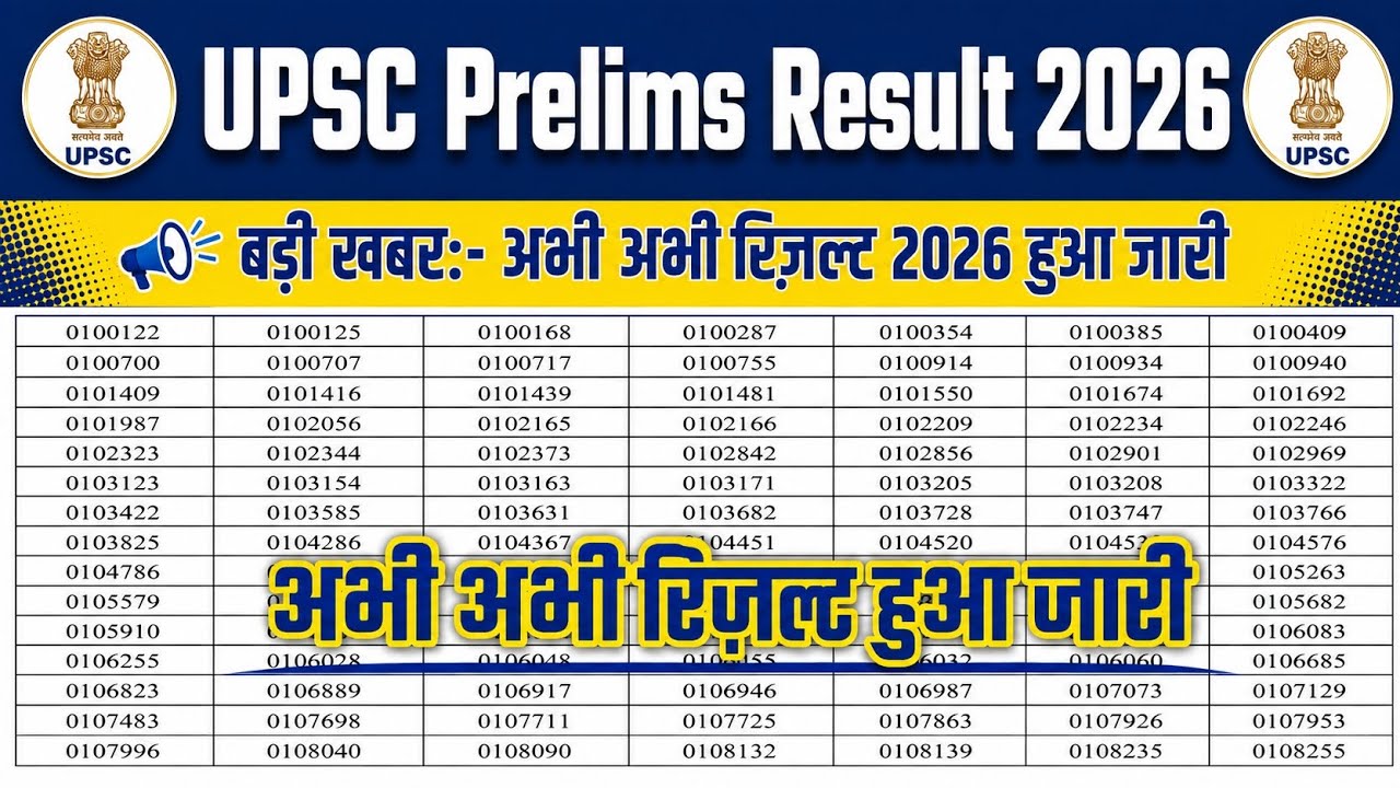 UPSC Prelims Result 2026 OUT🔴UPSC Prelims Result 2026 Kaise Check Kare🔴UPSC Prelims Result 2026 OUT