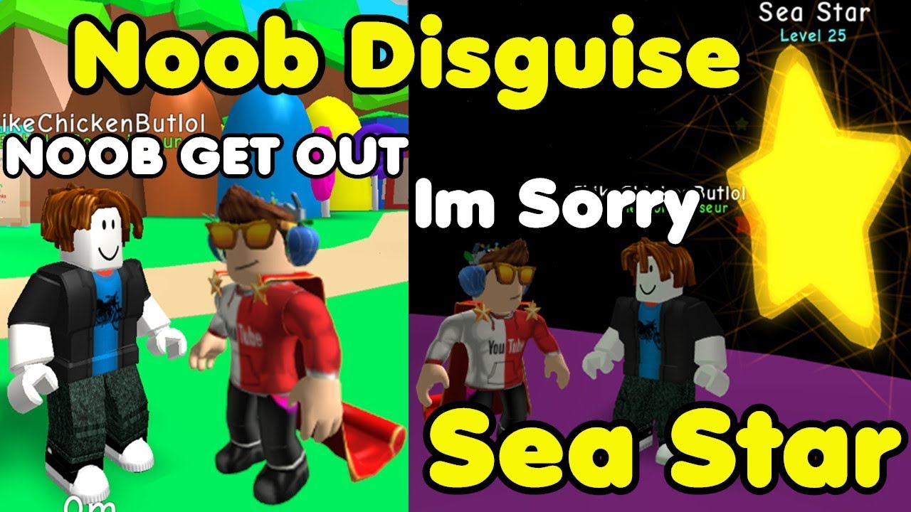 Noob Disguise With Sea Star Secret Pet! Everyone Shocked! Trolling - Bubble Gum Simulator